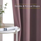 NICETOWN Dry Rose Blackout Curtains 84 inch Length 2 Panels, Grommet Thermal - Image 5