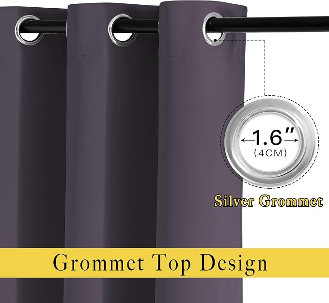 NICETOWN Blackout Room Divider Curtains 118 inches Long, Grommet Thermal Window - Image 2