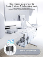 NODOCA No Drill Under Desk Cable Management Tray, Punch-Free Clamp on, Metal - Image 3