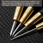 WUTA Shape Leather Craft Diamond Stitching Awl Ebony Blackwood Handle Sewing - Image 3