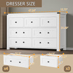 7-Drawer Dresser, Modern Wooden Storage Chest of Drawers, Dresser TV Stand - Image 2