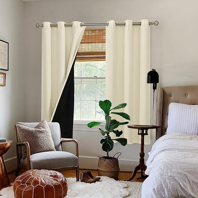 BGment Cream 100% Blackout Curtains - Image 2