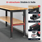 60 Inch Work Bench for Garage Adjustable Height Workbenches - Image 5