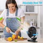 BESKAR Portable Clip on Fan Rechargeable, 4 Speeds Small Battery Operated Fan - Image 7