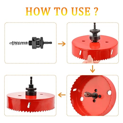 Hex Shank, Hole Saw HSS with Arbor Bi-Metal & Heavy Duty Hole Saw Cutter - Image 8