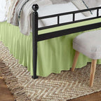 Sage Solid Ruffled Bed Skirt Twin-24 Inch Drop Split Corner, Microfiber Bedskirt - Image 6