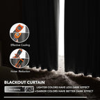 Deconovo Back Tab and Rod Pocket Curtains Blackout Shades Room Darkening Blinds - Image 5