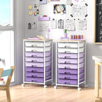 Rolling Cart with Drawers, Utility Cart With 8 Drawers and Wooden Tabletop - Image 8