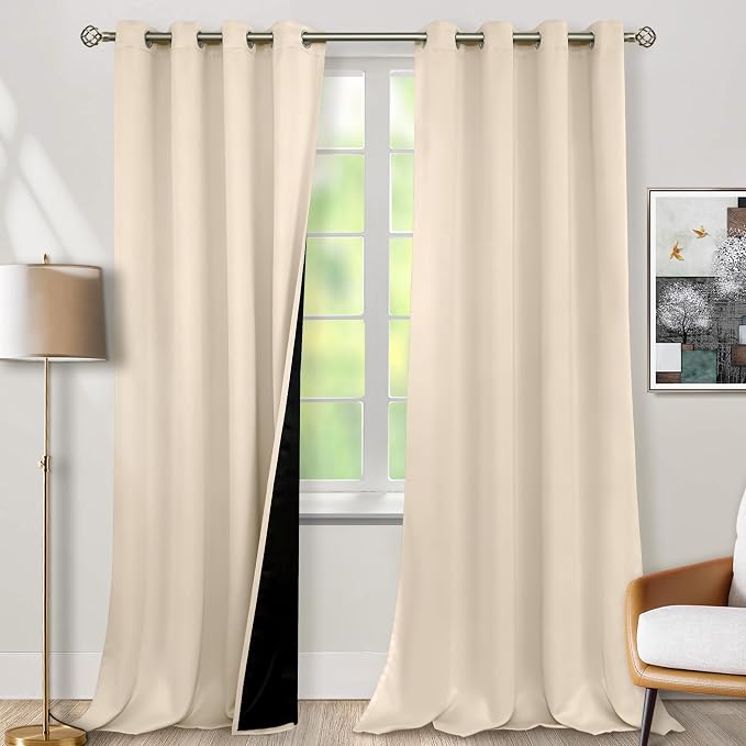 BGment Thermal Insulated 100% Blackout Curtains 90 Inch Length 2 Panels by BGment