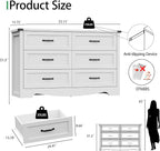 Dresser for Bedroom with 6 Drawers, Modern Dresser TV Stand, Wooden Closet - Image 2