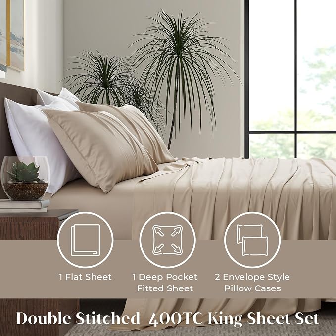 Luxury Bamboo Market | King Size Bed Sheet Set | 100% Viscose Made from Bamboo - Image 5