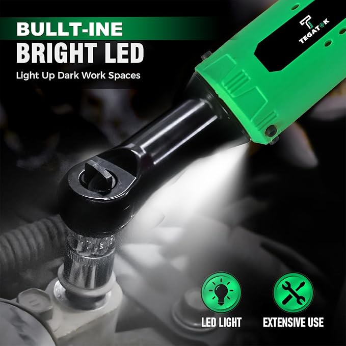 Cordless Electric Ratchet Wrench Set, 40FT-LBS 3/8" Ratchet, 12V Cordless - Image 3