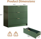 Green Fluted Dresser for Bedroom, 32 Inch Wide Nightstand - Image 2