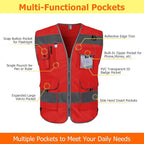 TCCFCCT Reflective Vest 9 Pockets High Visibility Safety Vest - Image 3