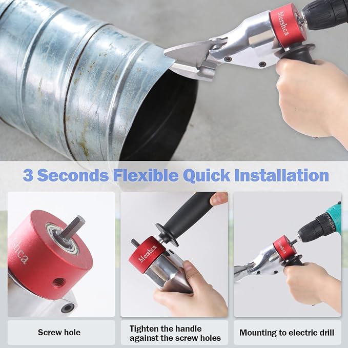 Professional Sheet Metal Cutter Drill Attachment, Heavy Duty Metal Shear - Image 3