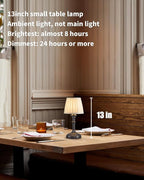 KDG Cordless Portables Table Lamp Set of 2, LED Fabric Shade Small Desk Lamps - Image 2