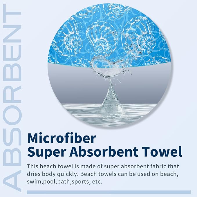 2 Pack Lightweight Thin Beach Towel Oversized 71"x32" Big Extra Large - Image 6