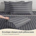 LuxClub 4 PC Full Sheet Set, Deep Pockets Wrinkle Free Cooling Bed Sheets Hotel - Image 4