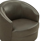 CHITA Genuine Leather Swivel Barrel Chair, Modern Comfy FSC Certified - Image 6