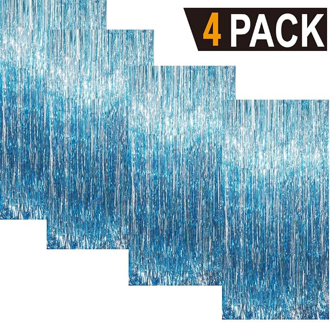 GOER 3.2 ft x 8.2 ft Metallic Tinsel Foil Fringe Curtains Party Photo Backdrop - Image 9