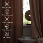 StangH Velvet Doorway Curtains for Nursery Bedroom Blush Beige Rod Pocket - Image 6