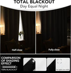 Deconovo Total Blackout Curtains 2 Panels W42 x L54— 100% Blackout, Thermal - Image 4