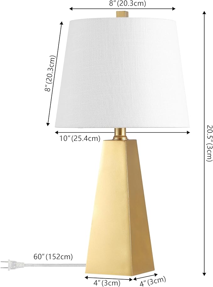 JONATHAN Y JYL1038A 20.5" Modern Glam Gold Table Lamp, Contemporary Geometric - Image 4