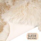 Premium Champagne Sheepskin Rug Genuine Double 2x6ft Pelt Fluffy Fur Rug - Image 4