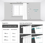 Deconovo Blackout Curtains, Thermal Insulated, W52 x L84 2 Panels, Back Tab - Image 8