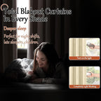 Cream Blackout Curtains for Living Room 90 Inch Length 2 Panels Set, Thermal - Image 3