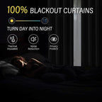 ChrisDowa 100% Blackout Light Grey Solid Curtains 96 Inches Long 2 Panels - Image 2