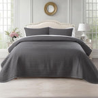 KASENTEX Queen Quilt Set 90"x90" – Soft Washed 3-Layer Lightweight Bedspread by KASENTEX