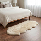 Premium Champagne Sheepskin Rug Genuine Double 2x6ft Pelt Fluffy Fur Rug - Image 3