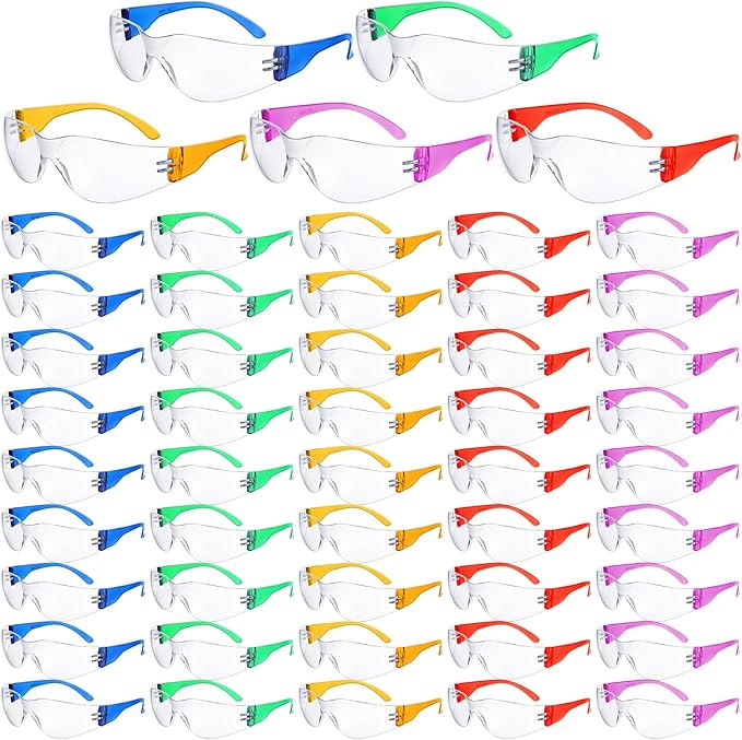 100 Pack Safety Glasses Bulk Protective Eyewear Goggles Eye Protection by Sratte