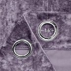 SMILETIME Lilac Purple Crushed Velvet Curtains 52x90 inch Luxurious Thermal - Image 3