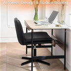 PUKAMI Criss Cross Legged Office Chair, Armless Office Desk Chair No Wheels - Image 6