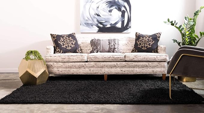 Unique Loom Solid Shag Collection Area Rug - Image 3