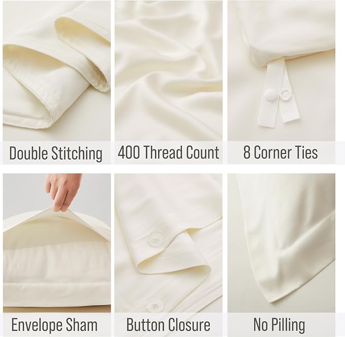 Bella Coterie Luxury Bamboo Viscose California King Size Duvet Cover Set | 100% - Image 3