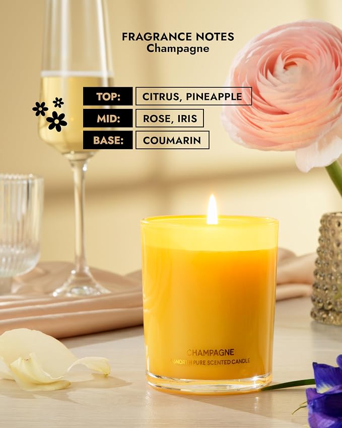 96NORTH | Pure Champagne Candle | 100% Natural Soy Wax | One Wick Jar Candle | - Image 2