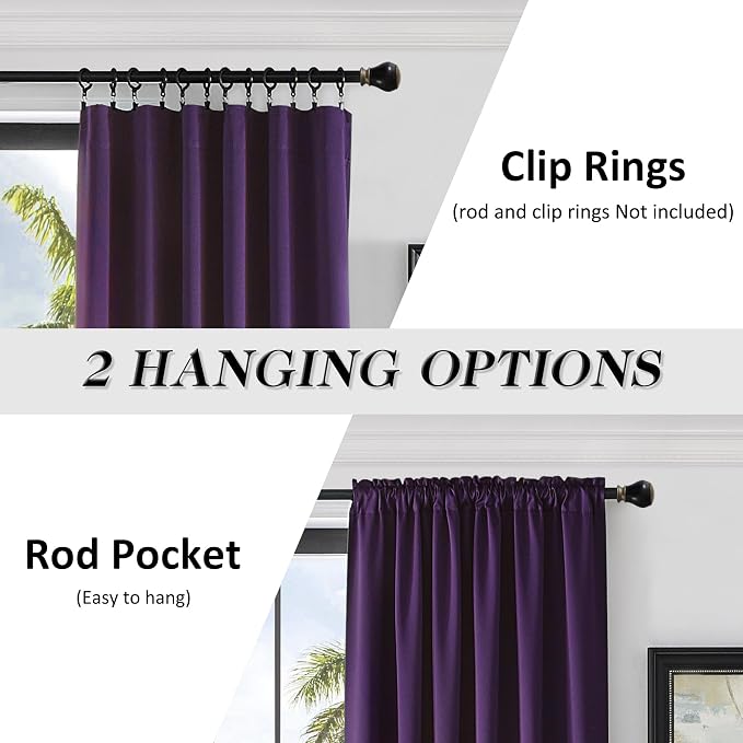 DONREN Room Darkening Window Curtain Panels - Image 2