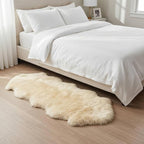 Premium Champagne Sheepskin Rug Genuine Double 2x6ft Pelt Fluffy Fur Rug by SuperAreaRugs