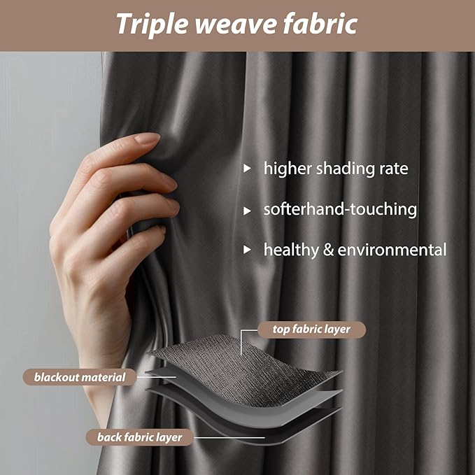 Room Divider Curtains with Ceiling Curtain Track Set Window Curtain - Image 3