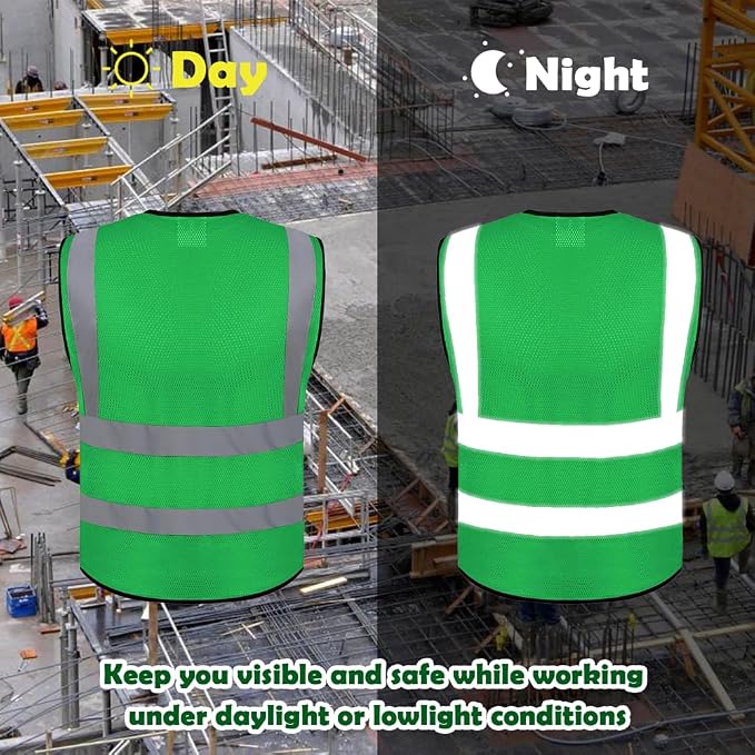 BeautyWill Custom Logo 10/20 Pack Safety Vest Class2 High Visibility Vest - Image 6