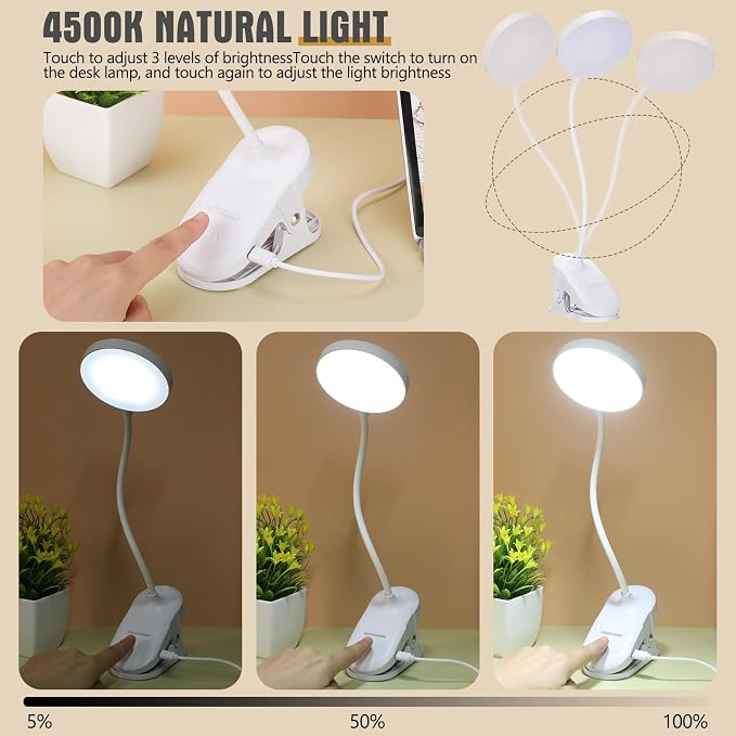 Retisee 12 Pcs Clip on Lamp Bulk LED Reading Light Book Lamp Clamp - Image 5