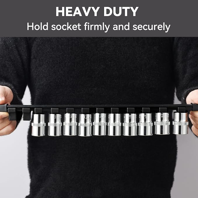 ALOANES 3 PC ABS Socket Organizer, 1/2 Inch Drive Rail Holders, Heavy Duty Racks - Image 4