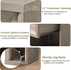 Farmhouse Night Stand Set of 2, Wood Large Side Tables End Table, 22.6" Wide - Image 6