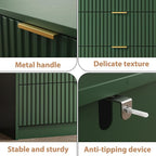 Green Fluted Dresser for Bedroom, 32 Inch Wide Nightstand - Image 4