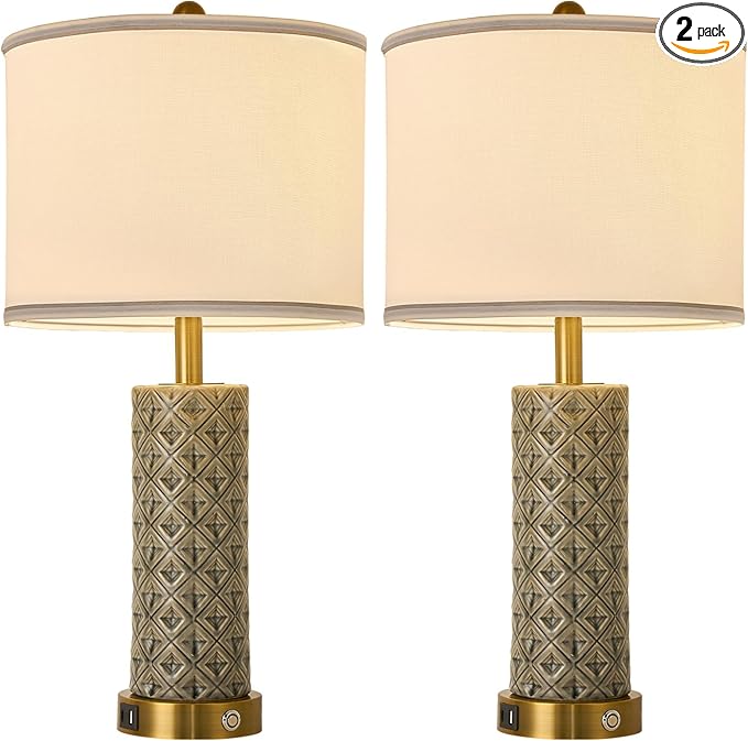 Set of 2 Table Lamp for Living Room Bedroom Farmhouse by Illuminatingyoumeandhim