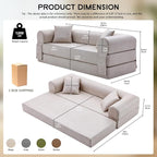 78.5" Convertible Sleeper Sofa Bed, Faux Leather Folding Floor Sofa - Image 2