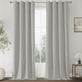 ChrisDowa 100% Blackout Light Grey Solid Curtains 96 Inches Long 2 Panels by ChrisDowa